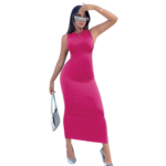 Robe moulante rose fuchsia – Image 3